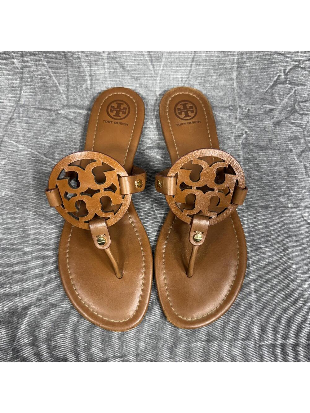 Tory Burch Sandals Women's 9M Brown Calf Leather